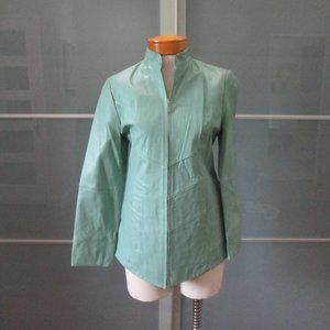 Pamela McCoy Collections 100% Leather Zip Jacket